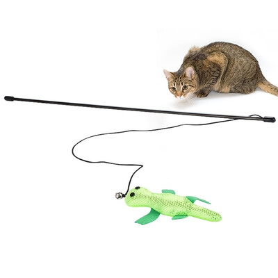 

Funny Tease Cat Wand Toy with Bell Gecko Interactive Cat Toy for Solving Boredom Interactive Play cat pet supplies