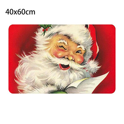 

JPGIF Christmas Print Doormat Xmas Kitchen Bathroom Anti-Slip Floor Mat Carpet Foot Pad Rug