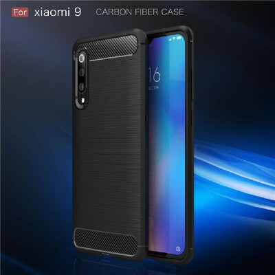 

Phone Case Carbon Fiber Wire Drawing TPU Phone Protection Cover Simple Lightweight Mobile Phone Protector for Xiaomi 9