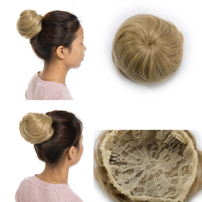 

Messy Hair Bun Chignons Synthetic Hair Extensions Wavy Updo Scrunchy Hairpieces