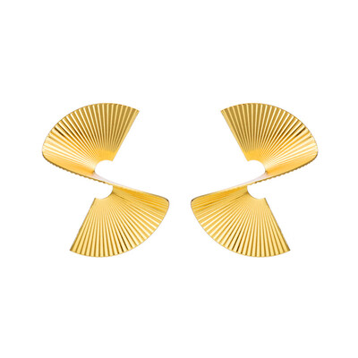

EK2166 European Brand Exaggerated Irregular Spiral Stud Earrings For Women Fashion Jewelry Gold Color Metal Brincos Punk Style