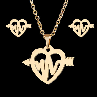 

Charms Jewelry Set Animal Horse Dragonfly Wedding Jewelry set Women Gold-Color Jewelry Stainless Steel Necklace Stud Earrings