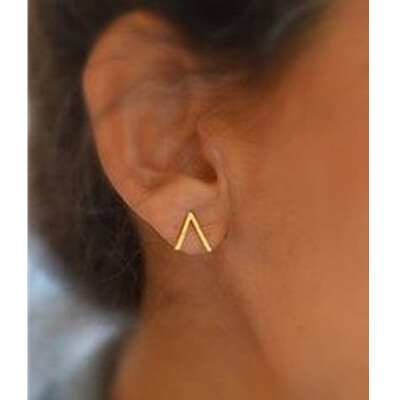 

Fashion Gold Color Jewelry Geometric Round Metal Stud Earrings Best Gift For Women Wholesale Girl