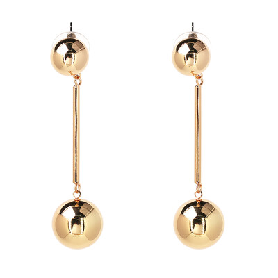 

2017 Punk Style Big Metal Beads Earrings Long Drop Earrings Women Party Statement Hanging Dangle Earrings JURAN Fashion Jewelry