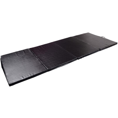 

4 x 10 x 2" PU Leather Folding Gymnastics Mat - Black