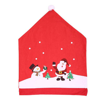 

Christmas Cartoon Santa Claus Snowman Printed Non-woven Fabric Chairs Cover