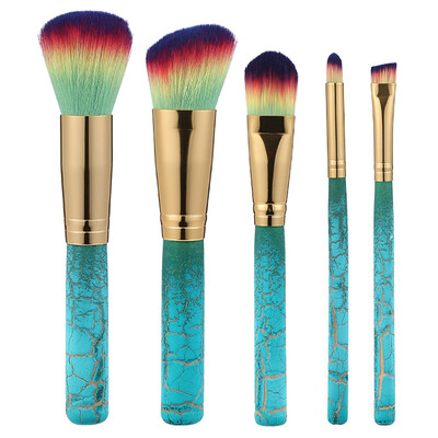 

〖Follure〗5 Pcs Cracked Lacquer Wood Handle Eyeshadow Brush Makeup Brush Set