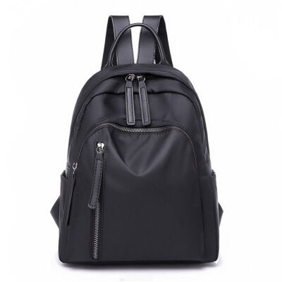 

2018 New Style Fashion Solid Women Nylon Backpack Zipper Shoulder Travel School Bag Rucksack Satchel