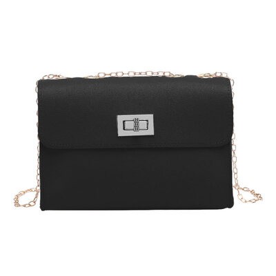 

Fashion Solid Color Twist Lock Chain Faux Leather Women Crossbody Shoulder Bag