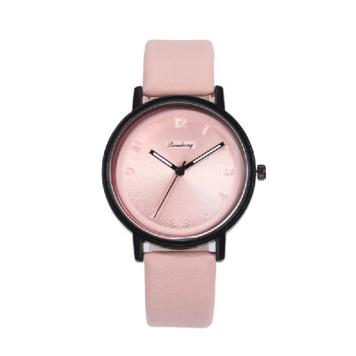 

Lady Fashion Simple Quartz Watch Women Casual Alloy Case Leather Band Wrist Watch