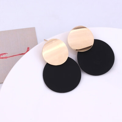

Minimalist Big Round Drop Earrings for Women Geometric Metal Paint Circle Dangle Earrings Trendy Party Jewelry Wholesale