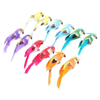 

12pcsSet Artificial Foam Feather Simulation Parrot Bird Party Crafts Clip