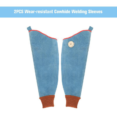 

2PCS Wear-resistant Cowhide Welding Sleeves of Welder Clothing High Temperature Resistant Sleeve Anti-scald Flame Resistant Welder