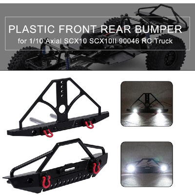 

Plastic Front Rear Bumper with Metal Tow Hook LED Lights for 110 Axial SCX10 TRX4 SCX10II 90046 RC Truck