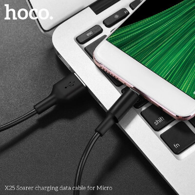 

hoco X25 Micro USB Cable for Samsung Xiaomi Tablet 5V2A Fast Charge Data Sync Cable Eco-friendly Silicone USB Charging Cord