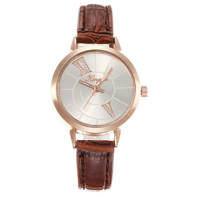 

Luxury Womens Watches Leather Strap Fashion Ladies Clock Scale Rose Gold Disc Quartz Wristwatch Relogio Feminino