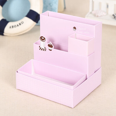 

Necessaries Hot Sale Diy Paper Board Makeup Cosmetic Storage Box Container Desk Decor Stationery Case Organizer