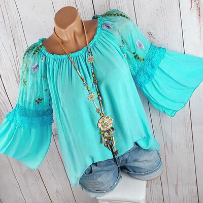 

Plus Size Boho Women Long Sleeve Kaftan Baggy Blouse T Shirt Tops Casual Tunic