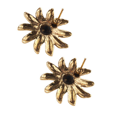 

Vintage Metal Sunflower Stud Earrings Trend Gold Color Alloy Punk Style Statement Earings for Women Jewelry