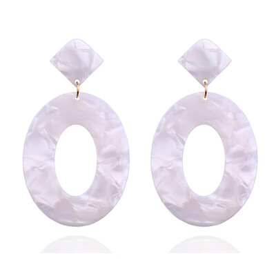 

EK301 Fashion Acrylic Resin Oval Dangle Earrings For Women Geometry Big Circle Tortoiseshell Earrings Acetate Brincos ZA Jewelry