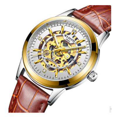 

Mens mechanical watch trend rose gold hollow automatic mechanical watch