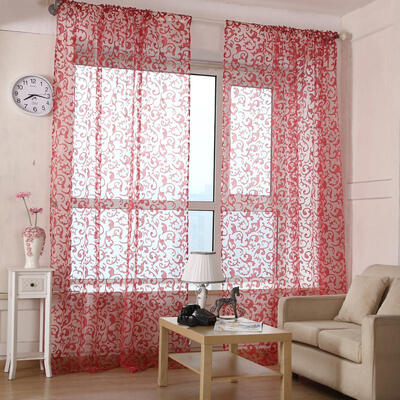 

Printed Sheer Voile Window Curtain Panel For Living Room Bedroom127