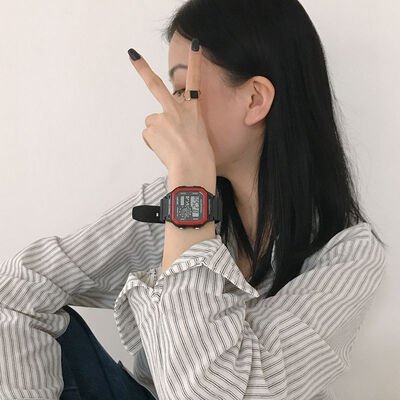 

Ins Square Electronic Watch Retro Luminous Waterproof Multifunctional Sports Watch