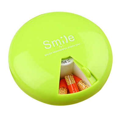 

Weekly 7 Day Pocket Round Pill Box Medicine Tablet Storage Holder Organizer Case