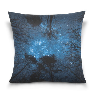 

ALAZA Throw Pillow Cover 16 X 16 inch Christmas Gift Cushion Cover with Night Sky Printed Pillowcase