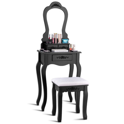 

Vanity Wood Makeup Dressing Table Stool Set