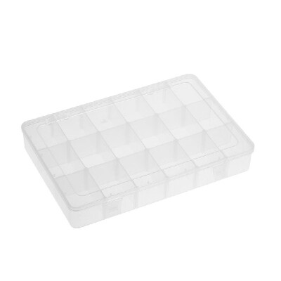 

Adjustable Dividers Transparent Plastic 18 Compartment Slot Storage Box Organizer Jewelry Tools Electronic Components Container