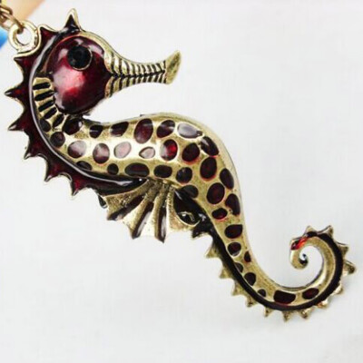 

Bronze Trendy Style Excellent Hippocampus Hippocampus Necklace Chain Sea Horse Glazed Necklace Gift