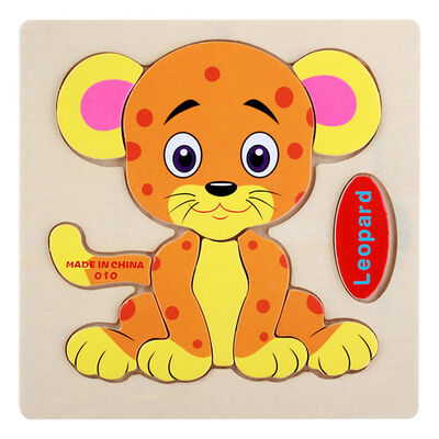 

Kid Wooden Animals Cartoon Picture Puzzle Random Style Baby Educational Toy Children Early Development Training