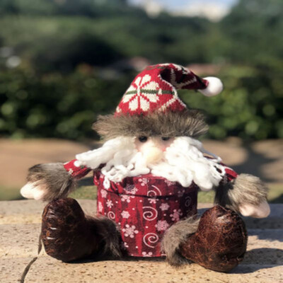 

Storage Pouch Christmas Decoration Christmas Gift Box Cute Bear Doll Ornaments For Home New Year Favour Wrap Storage Party Decor