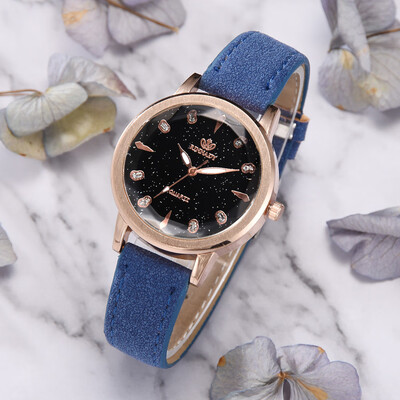 

RM Luxury Temperament Lady Irregular Mirror Leather Belt Watch Analog Quartz Watch