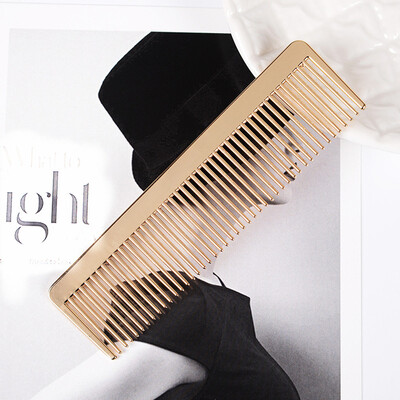 

〖Follure〗Metal Comb Professional Quality Hairdressing Barber Metal Comb Gold Decoration