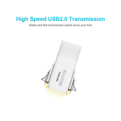 

TOSHIBA 64GB USB20 U Disk U202 USB Flash Disk for LaptopDesktopTVCar White