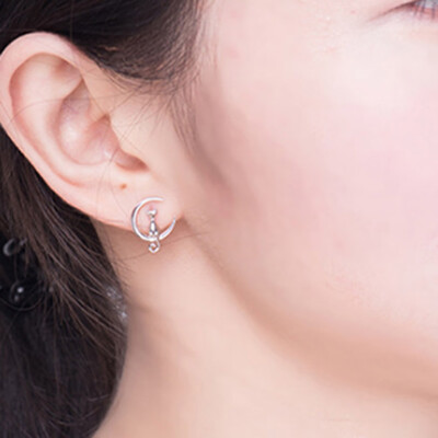 

1 Pair Elegant Cute Casual Animal Ear Studs Gifts Cat Moon Earrings Women Jewlery Kitty Earrings