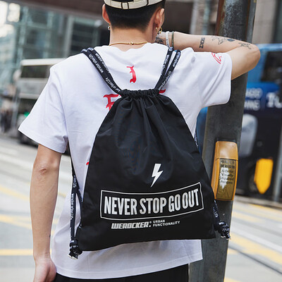 

Rope extraction double shoulder bag Mens Sports Fitness Room Womens Bundle pocket simple Student backpack Outdoor training Bas