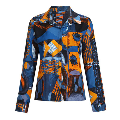 

Starmoon Women Slim Floral Print Button Down Long Sleeve T Shirts Casual Blouses Tops