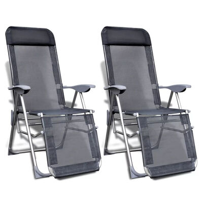 

Folding Garden Chairs 2 pcs Aluminium&Textilene Gray