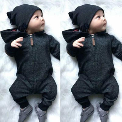 

Kids Baby Boy Warm Infant Romper Jumpsuit Bodysuit Hooded Clothes Sweater Outfit