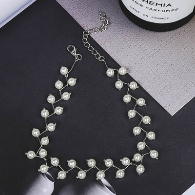 

Faux Pearl Women Double Layers Choker Necklace Charm Party Cocktail Gift