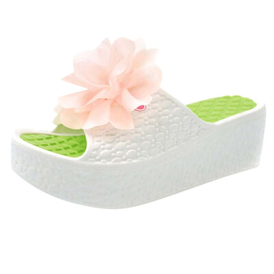 

Rose Thick Soles Fashion Women Summer Sandals Platform Shoes Flower Beach Hole Shoes