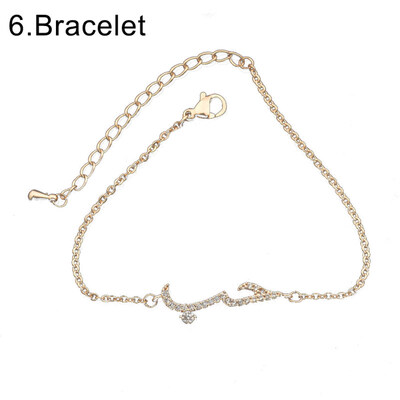 

Women Arabic Letter Love Faux Quartz Chain Bracelet Bangles Necklace Jewelry