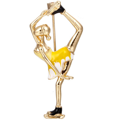 

New Fashion Ballerina Brooches And Music Note Brooch for Women Ballet Dance Girls Colorful Crystal Pins for Gifts