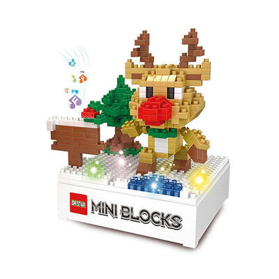 

DRSTAR Elk Shape Educational Toys Mini Diamond Blocks Christmas Music Box Series Best Gifts For Children