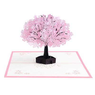 

3D Pop Up Cards Romantic Cherry Blossoms Greeting Card Valentine Gifts