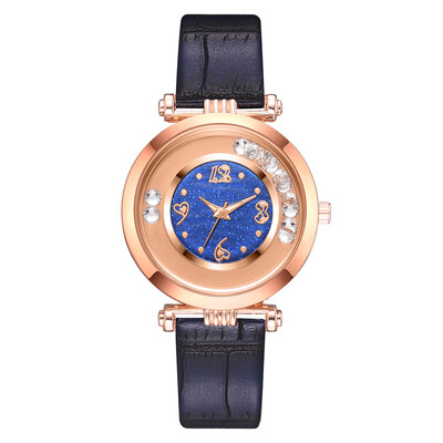 

Belt ladies watch 2019 new quicksand ball pu strap ladies watch quartz watch