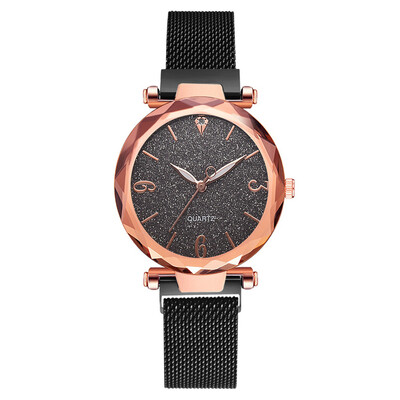 

Best Selling Women Watches Design Mesh Belt Strap Ladies Analog Quartz Wristwatch Irregular Starry Sky Dial Clock Kol Saati